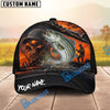 BlueJose Fishing Epic Sunset Fishing Skull with Dramatic Angler and Boat Scene Personalized Cap (13 Breeds)