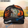 BlueJose Fishing Epic Sunset Fishing Skull with Dramatic Angler and Boat Scene Personalized Cap (13 Breeds)