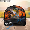 BlueJose Fishing Epic Sunset Fishing Skull with Dramatic Angler and Boat Scene Personalized Cap (13 Breeds)