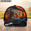 BlueJose Fishing Epic Sunset Fishing Skull with Dramatic Angler and Boat Scene Personalized Cap (13 Breeds)