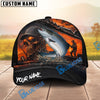 BlueJose Fishing Epic Sunset Fishing Skull with Dramatic Angler and Boat Scene Personalized Cap (13 Breeds)