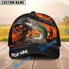 BlueJose Fishing Epic Sunset Fishing Skull with Dramatic Angler and Boat Scene Personalized Cap (13 Breeds)
