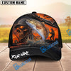 BlueJose Fishing Epic Sunset Fishing Skull with Dramatic Angler and Boat Scene Personalized Cap (13 Breeds)