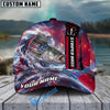 BlueJose Fishing Patriotic American Flag Stars Stripes With Dynamic Splash Personalized Cap (13 Breeds)