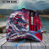 BlueJose Fishing Patriotic American Flag Stars Stripes With Dynamic Splash Personalized Cap (13 Breeds)