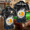 BlueJose Billiards 9-Ball Fiery Inferno Personalized Name, Team Name Unisex Shirt (6 Colors)
