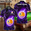 BlueJose Billiards 9-Ball Fiery Inferno Personalized Name, Team Name Unisex Shirt (6 Colors)