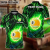 BlueJose Billiards 9-Ball Fiery Inferno Personalized Name, Team Name Unisex Shirt (6 Colors)