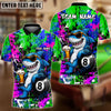 BlueJose Billiards 8 Ball Graffiti Pool Shark Drinking Beer Personalized Name Shirt (4 Colors)