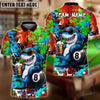 BlueJose Billiards 8 Ball Graffiti Pool Shark Drinking Beer Personalized Name Shirt (4 Colors)