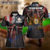 BlueJose Billiards Melt Grunge American Flag Skull 9 Ball Flames Design Personalized Shirt