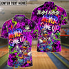 BlueJose Bowling And Pins Never Give Up Graffiti Duck New Kid Street Art Customized Name, Team Name 3D Shirt (4 Colors)