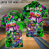 BlueJose Bowling And Pins Never Give Up Graffiti Duck New Kid Street Art Customized Name, Team Name 3D Shirt (4 Colors)