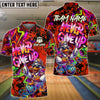BlueJose Bowling And Pins Never Give Up Graffiti Duck New Kid Street Art Customized Name, Team Name 3D Shirt (4 Colors)