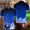 BlueJose Billiards 8 Ball American Flag Burning Spirits Personalized Name Shirt (4 Colors)