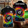 BlueJose Billiards 8 Ball & 9 Ball Rainbow Paint Splash Personalized Shirt (2 Colors)