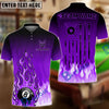 BlueJose Billiards 8 Ball American Flag Burning Spirits Personalized Name Shirt (4 Colors)