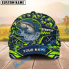 BlueJose Fishing Topo Map Digital Camo Forest Water Splash Fish Hooks Personalized Cap (13 Breeds)