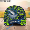 BlueJose Fishing Topo Map Digital Camo Forest Water Splash Fish Hooks Personalized Cap (13 Breeds)