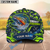 BlueJose Fishing Topo Map Digital Camo Forest Water Splash Fish Hooks Personalized Cap (13 Breeds)