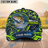 BlueJose Fishing Topo Map Digital Camo Forest Water Splash Fish Hooks Personalized Cap (13 Breeds)