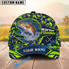 BlueJose Fishing Topo Map Digital Camo Forest Water Splash Fish Hooks Personalized Cap (13 Breeds)