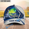 BlueJose Fishing Net Pattern Night Forest Water Splash Fish Hooks Personalized Cap (13 Breeds)