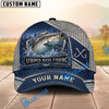BlueJose Fishing Silver Metal Frame Honeycomb Grid Navy Blue Water Splash Fish Hooks Personalized Cap (13 Breeds)