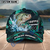 BlueJose Fishing Teal Water Splash Honeycomb Grid Pattern Fish Hooks Personalized Cap (13 Breeds)