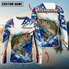 BlueJose Fishing White Blue Orange Digital Camo Bass Splash Design Custom Name & Team Name 3D Shirts (12 Breeds)