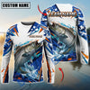 BlueJose Fishing White Blue Orange Digital Camo Bass Splash Design Custom Name & Team Name 3D Shirts (12 Breeds)