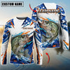 BlueJose Fishing White Blue Orange Digital Camo Bass Splash Design Custom Name & Team Name 3D Shirts (12 Breeds)