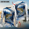 BlueJose Fishing Pine Forest Water Splash White Blue Curved Panels Honeycomb Mesh Custom Name & Team Name 3D Shirts (12 Breeds)