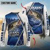 BlueJose Fishing Pine Forest Night Reflection White Fish Scale Texture Blue Panels Custom Name & Team Name 3D Shirts (12 Breeds)