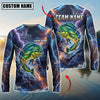 BlueJose Fishing Blue Black Thunder Lightning Storm Bass Design Custom Name & Team Name 3D Shirts (12 Breeds)