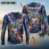 BlueJose Fishing Blue Black Thunder Lightning Storm Bass Design Custom Name & Team Name 3D Shirts (12 Breeds)