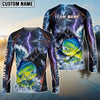BlueJose Fishing Purple Black Thunder Lightning Grim Reaper Design Custom Name & Team Name 3D Shirts (12 Breeds)