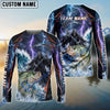 BlueJose Fishing Purple Black Thunder Lightning Grim Reaper Design Custom Name & Team Name 3D Shirts (12 Breeds)