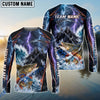 BlueJose Fishing Purple Black Thunder Lightning Grim Reaper Design Custom Name & Team Name 3D Shirts (12 Breeds)