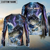 BlueJose Fishing Purple Black Thunder Lightning Grim Reaper Design Custom Name & Team Name 3D Shirts (12 Breeds)