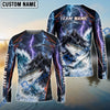 BlueJose Fishing Purple Black Thunder Lightning Grim Reaper Design Custom Name & Team Name 3D Shirts (12 Breeds)