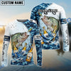 BlueJose Fishing Blue Camo Beer Angler Brew Bubble Design Custom Name & Team Name 3D Shirts (12 Breeds)