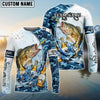 BlueJose Fishing Blue Camo Beer Angler Brew Bubble Design Custom Name & Team Name 3D Shirts (12 Breeds)