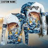 BlueJose Fishing Blue Camo Beer Angler Brew Bubble Design Custom Name & Team Name 3D Shirts (12 Breeds)