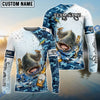 BlueJose Fishing Blue Camo Beer Angler Brew Bubble Design Custom Name & Team Name 3D Shirts (12 Breeds)