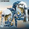 BlueJose Fishing Blue Camo Beer Angler Brew Bubble Design Custom Name & Team Name 3D Shirts (12 Breeds)