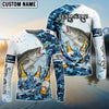 BlueJose Fishing Blue Camo Beer Angler Brew Bubble Design Custom Name & Team Name 3D Shirts (12 Breeds)