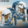 BlueJose Fishing Blue Camo Beer Angler Brew Bubble Design Custom Name & Team Name 3D Shirts (12 Breeds)