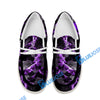 BlueJose Billiards Ball 8 Purple Dark Material White Canvas Loafer Shoes