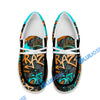 BlueJose Billiards Ball 8 Graffiti Street White Orange Cyan Canvas Loafer Shoes